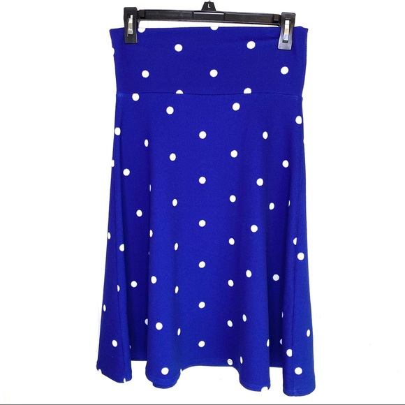 LuLaRoe Dresses & Skirts - LuLaRoe Azure Blue White Polka Dot Skater Skirt